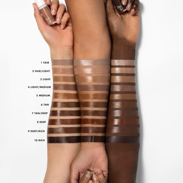 e.l.f. Camo Liquid Bronzer & Contour, Highly Pigmented, Natural-Looking Glowy Finish, Long-Lasting, Rounded Applicator, Vegan & Cruelty-Free, 2 Fair/Light