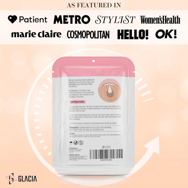 71ckviKPkBL._AC_SL1500_.jpg Pimple Patches by Glacia® – 72 Pack of Hydrocolloid Spot Patches for All Skin Types – Gentle and Natural for Clear and Smooth Skin