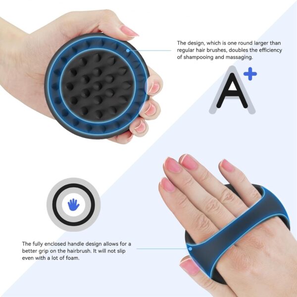 38 Finger Enlarged Scalp Massager Hair Growth,Head Massager,Silicone Scalp Brush Shampoo Brush for Hair Care,Scalp Scrubber,Hair Brush Wet Dry Comb,Scalp Exfoliator for Men Women Pets (Black)