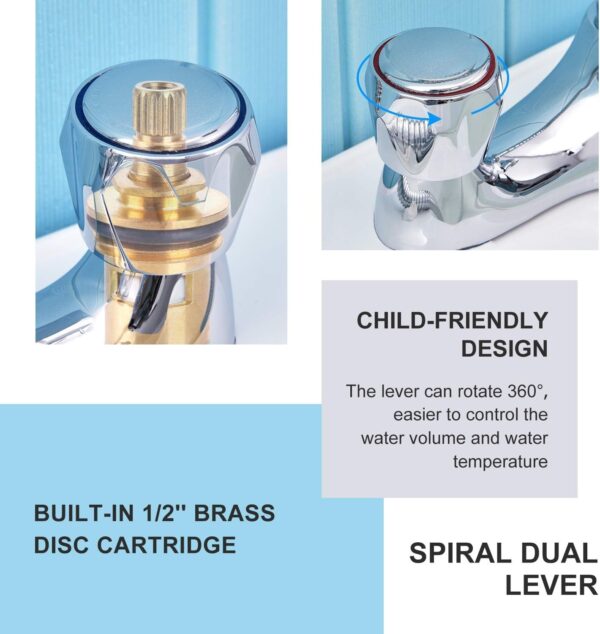 Hapilife Bathroom Bath Taps with Shower Attachment Mixers Chrome Brass Bath and Shower Taps