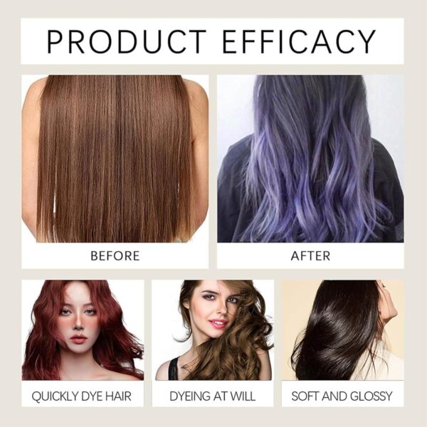 Hair Dye Shampoo, Hair Care Instant Dye Shampoo for Men & Women, Haircare Natural Color for Gray Coverage (Dark Brown)