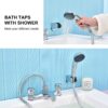 Hapilife Bathroom Bath Taps with Shower Attachment Mixers Chrome Brass Bath and Shower Taps