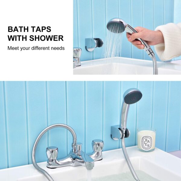 Hapilife Bathroom Bath Taps with Shower Attachment Mixers Chrome Brass Bath and Shower Taps