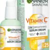 Garnier Vitamin C Serum Cream, 2in1 Formula With 20% Vitamin C serum & SPF 25 Moisturiser, Hydrate & Reveal Bright Glowing Skin, Organic & Vegan Formula, 50ml