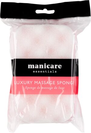 Manicare Luxury Massage Bath Sponge, Wash Exfoliate And Massage, Shower Body Scrubber, Pink Double Sided Cleaning Sponge, Durable And Long lasting, Lather And Use With Shower Gel Or Body Wash