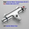 Thermostatic Bath Shower Mixer Valve Deck Mounted with Legs, Solid Brass Body Chrome Plated, Easy to Control Water Flow and Temperature from 30-45°C, Safety Button Temperature 38°C