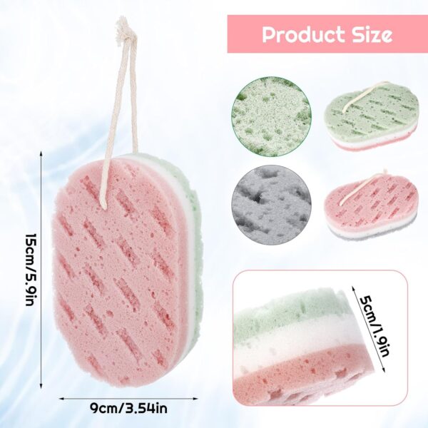 Opopark 6 Packs of Shower Sponges, Exfoliating Shower Sponges,Adult Shower Foam Sponge Rubbing Bath Sponge,Soft Shower Scrub,Male and Female Body Cleaning Products