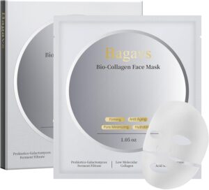 Bio Collagen Face Mask Overnight Hydrating Mask for Skin Care, Pore Minimizing, Anti-Aging, Pack of 4