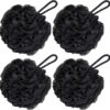 VERINIXUS Loofah Shower Sponge – Pack of 4 Extra Soft Mesh Bath Puff for Body Scrubbing & Exfoliating | Shower Puff for Men, Women & Kids | Durable Bath Sponge for Daily Use