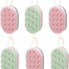 Opopark 6 Packs of Shower Sponges, Exfoliating Shower Sponges,Adult Shower Foam Sponge Rubbing Bath Sponge,Soft Shower Scrub,Male and Female Body Cleaning Products