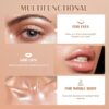 Liquid Highlighter Natural Glow For Face & Body, Waterproof Moisturizing Highlighter Makeup For Long Lasting Shimmer, Contour Liquid Luminizer Easy to Use with Cushion Applicator (#3 Rose gold)