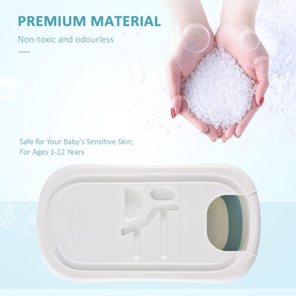 HOMCOM Foldable Bathtub Kids Bath Tub with Lid Large Freestanding Bathtubs Home Sauna for Toddler Children Teenage 1-12 Years