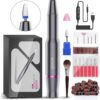 Xoali Electric Nail Files 25000RPM, Professional Nail Drill 12 in 1, Speed-Adjustable Efile Kit with Ceramic Bit for Nail Drill, Manicure and Pedicure Tools for Nail Art DIY, Home or Salon Use