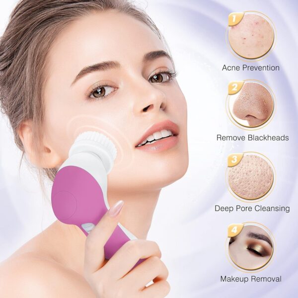 COSLUS Facial Spin Brush Face Cleansing: 7 in 1 Electric Exfoliator Spinning Cleanser Device Waterproof Face Gentle Cleanning, Exfoliating, Scrubbing Skin Care for Women Men Teenage Girls Set