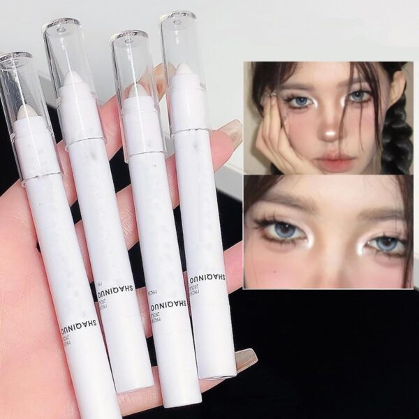 Brightening and Contouring Highlighter, Pearlescent Shiny Eyeshadow Makeup Pen, Long-lasting and Waterproof, Suitable for Women to Brighten and Shape (Eye and Face Makeup)