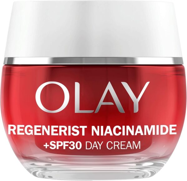 Olay Regenerist Niacinamide Day Cream Face Moisturiser SPF 30, Skincare with Niacinamide 99% Purity, Antioxidant Vitamin E. Anti Aging Skin Care: Renews, Firms and Hydrates. Non-Greasy, 50ml