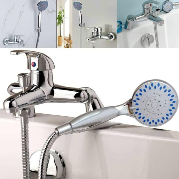 71ecqBgi96L._AC_SL1500_.jpg Shower Mixer Taps for Bathroom Bath Luxury Bathroom Chrome Solid Brass Sink Bath Filler Tap Shower Mixer Taps with Hand Held Shower Handset and Hose Attachment