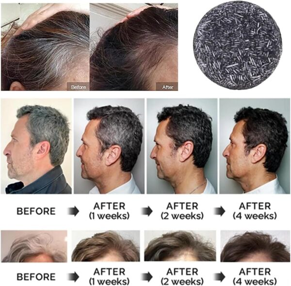 Spartan Gray Hair Reverse Bar Organic Grey Hair Shampoo Bar for Men and Women Hair Darkening and Coverage White Hair Repair Soap１pc