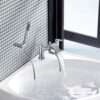 Hapilife Bath Mixer Taps Waterfall with Handheld Shower Head Bathroom Bathtub Tap with Shower Attachment Deck Mount Chrome Brass Tub Taps Monobloc Dual Lever