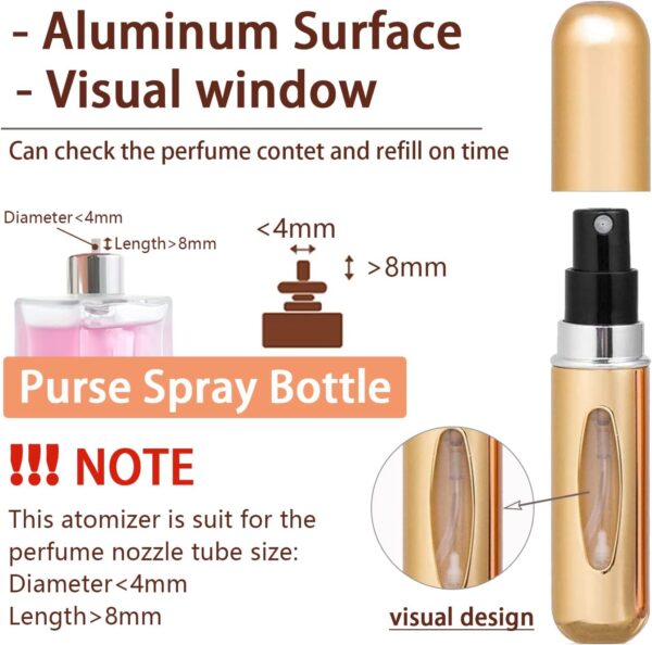 4PCS 5ml Perfume Atomiser Refillable Bottles Portable Mini Spray Travel Bottle Easy to Refill Empty Atomizer Bottle for Purse Handbag Pocket Luggage,Bright Color