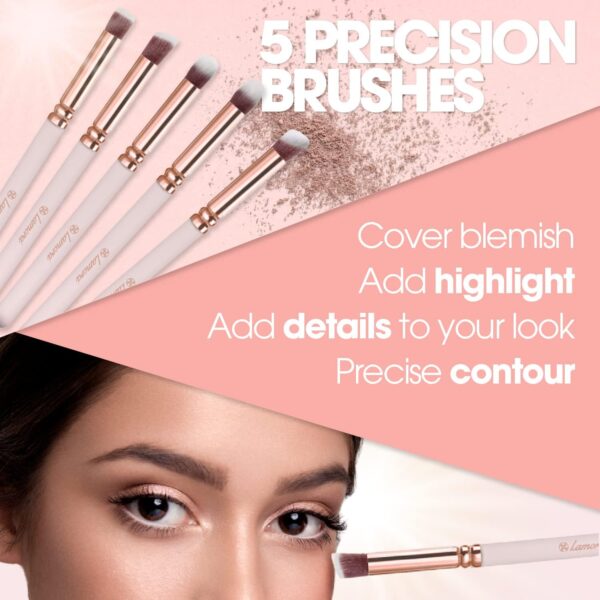 Kabuki Makeup Brush Set - For Foundation Powder Blush Concealer Contour - Perfect For Liquid, Cream or Mineral Products - 10 Pc Collection With Premium Synthetic Bristles For Eye and Face Cosmetic