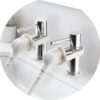 Croydex Secura Shower Head and Hose for Taps, 1750mm Hose Length, Suitable for High and Low Pressure Systems, Tap Shower Attachment, Compatible with Most Round or Oval Basin Taps, White