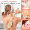 Alyvisun Wooden Back Scrubber for Shower with Long Handle, Dual-Sided Bath Brush Body Scrubber with Stiff and Soft Bristles, Exfoliating Body Brush [Dry and Wet Brushing]