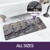 DEXI Non-Slip Bath Mat 43 x 80 cm, Super Absorbent Quick Drying Shower Mats, Easy to Clean, Bathroom Accessories Decor, Dark Gray