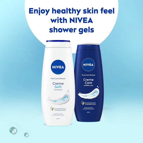 NIVEA Crème Soft (500ml, Pack of 6) Caring Shower Body Cream Enriched with Almond Oil, Moisturising Shower Gel Body Wash with Jojoba Oil, Glycerin and Panthenol