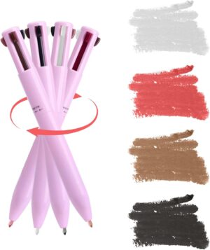 Beauty Searcher 4-in-1 Makeup Pen, Eye Liner, Brow Liner, Lip Liner, & Highlighter Pen, Waterproof All in One Makeup Pen Eye Long-Lasting 4 Color Multi-function Makeup Beauty Pencil