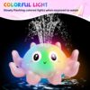 Jovicos Light Up Bath Toys, Octopus Sensory Baby Bath Toys, Automatic Induction Spray Water Toys, Bath time shower toys Gifts for Baby Girls Boys （PINK）
