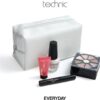 Technic Cosmetic Bag Set - Full Make Up Kit - 14 Mini Essentials for Eyes, Lips, Face & Nails In a Portable Storage Bag - Perfect For Overnight Trips and Holidays - Vegan and Cruelty Free