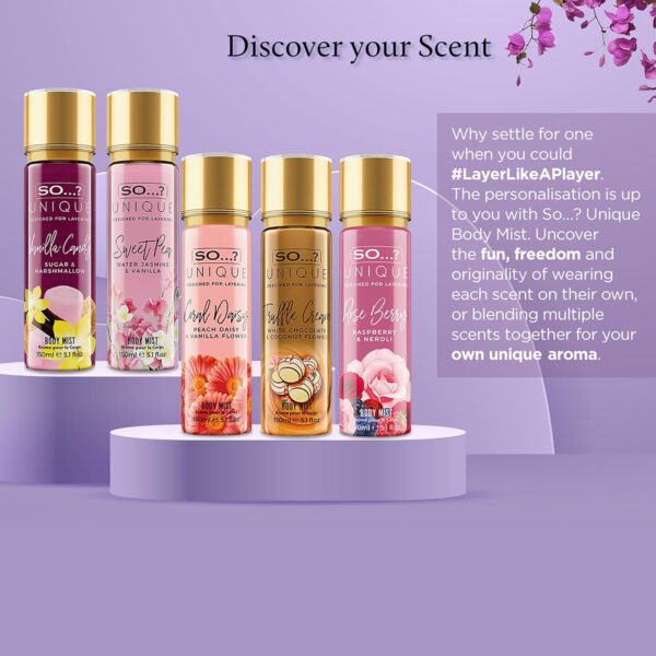 So…? Unique Womens Vegan Sweet Pea Body Mist Fragrance Spray 150ml