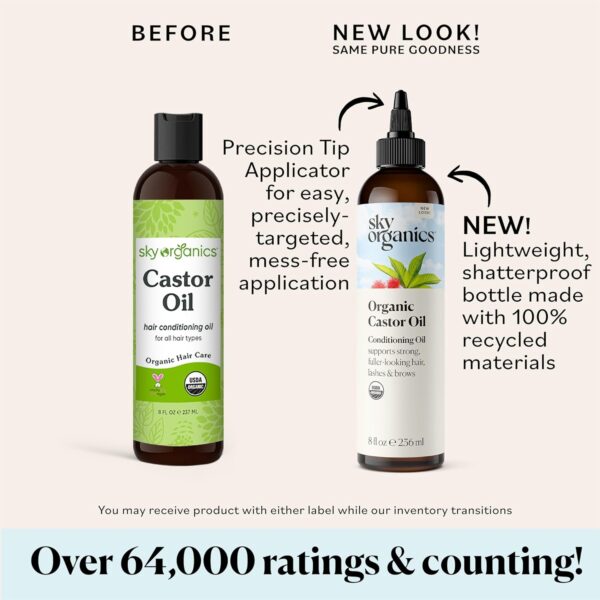 71goLweu69L._SL1500_.jpg Sky Organics - Castor Oil Organic - Volumizing Hair Oil - Scalp, Lashes, Brows - Pure Castor Oil Cold Pressed - Natural Conditioner - Omega Fatty Acids, Vegan - Beauty, Hair Care - 8oz w ebook