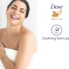 Dove Soothing Caring Bath Bath Soak with ¼ moisturising cream, almond cream & hibiscus for an indulgent bubble bath 450 ml