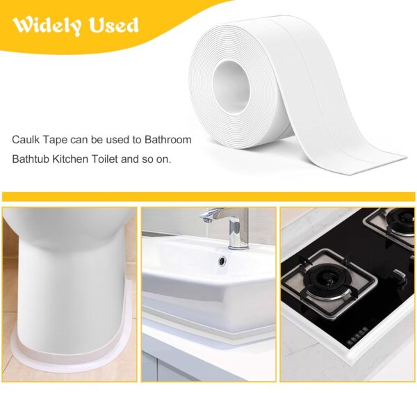 71gtahiAIrL._SL1500_.jpg Adorfine Bath Sealant Strip Self Adhesive 5MX5CM Caulk Strip Sealant Tape Bathroom Sealant White Waterproof Strong Sticky Simple Seal Tape for Shower,Toilet, Kitchen