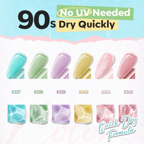 Modelones Nail Polish Set 6 Colors Spring Pastel Nail Polish Quick Dry Nail Varnish Nude Pink Purple Jelly Nail Polish Manicure DIY Nail Art Salon Home For Women