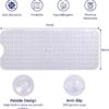 MOONLIGHT20015 Shower Bath Mat Non Slip Anti Mould & Mildew with Strong Suction Cups Grip and Drain Holes Soft Rubber Shower Mats - PVC Bathroom Mat Machine Washable (70x38cm, Clear)