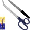 ASM® Extra Long Toe Nail Scissors Clipper Cutters for Thick Nail Arthritis Manicure Pedicure Chiropody Podiatry 7"-7.5" Nail Scissor & Nail File Set for Senior Men and Women Set for Nail Care