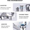 Hapilife Bathroom Bath Taps with Shower Attachment Mixers Chrome Brass Bath and Shower Taps