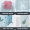 Warmiehomy Portable Foldable Bathtub for Adults,120X50X55cm Freestanding Soaking Bathtub with Cushion and Backrest,Hot Bath Ice Bath SPA Tub for Shower,Folding Bathtub for Adults Kids,Ocean Style