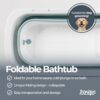 Iconique Collapsible Portable Folding Bath Tub | Portable Sauna, Freestanding, Shower, Cold Plunge Pool, Outdoor Pool, Ice Bathtub | 142cm x 60cm x 58cm | For Adults, Children, Pets, Dogs | Light Blue