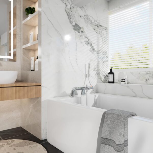 DEPTUNA Thermostatic Bath Shower Mixer,Thermostatic Bath Taps,Bath Mixer Taps with 38°C Anti-Scald Valve and Safety Button,Deck Mounted,Chrome
