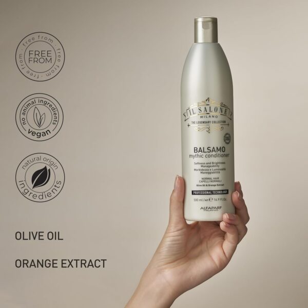 71hZLg47TuL._SL1500_.jpg Il Salone Milano Professional Mythic Conditioner - Detangling Conditioner Formulated with Olive Oil + Orange Extract for Increased Shine and Manageability - Salon-Quality Hair Care (16.9 oz / 500 ml)