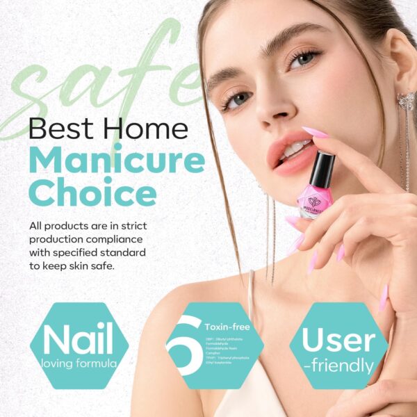 Modelones Nail Polish Set 6 Colors Spring Pastel Nail Polish Quick Dry Nail Varnish Nude Pink Purple Jelly Nail Polish Manicure DIY Nail Art Salon Home For Women