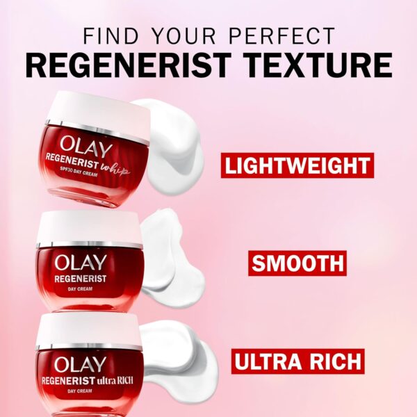 Olay Regenerist Whip Day Face Cream SPF30, Lightweight Anti-Wrinkle + Firming Skincare Moisturiser with Sun Protection, Anti-Ageing Niacinamide and Peptides, Renews, Firms and Hydrates 50ml