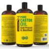 Pure Cold Pressed Castor Oil - Big 32 fl oz Bottle - Unrefined & Hexane Free - 100% Pure Castor Oil for Hair Growth, Thicker Eyelashes & Eyebrows, Dry Skin, Healing, Hair Care, Joint and Muscle Pain
