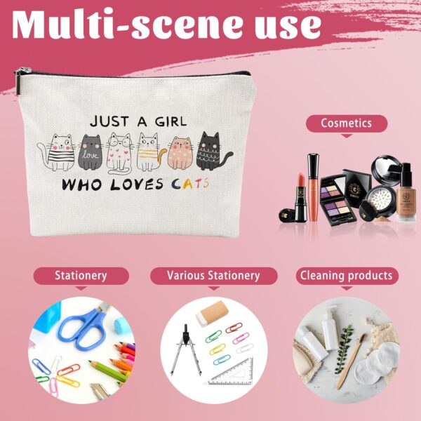 GOZINA Birthday Gifts for Girls, Cute Stuff Cat Gifts for Women Teens Daughter Sister Bestie, Cosmetic Pencil Bags for Teen Girls Cat Lovers, Small Travel Makeup Bag Universal Zipper Pouch (Cat Lover)