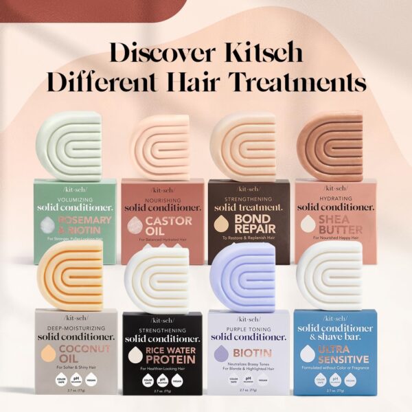 Kitsch Bond Repair Hair Mask - Strengthening Solid Treatment to Restore & Replenish | For Dry & Damaged Hair | Made in US | All Natural | Vegan | Great for All Hair Types | Zero Waste, 2.7oz