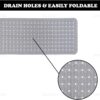 VELVETIO Bathtub Mat Non Slip - 70x38cm Medium Long Shower Mats Non Slip Anti Mould, Anti Slip Bath Mats with Suction Cups and Drain Holes, Machine Washable, Grey